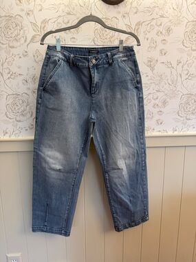 Washed Blue Boyfriend Jeans - Relaxed Fit